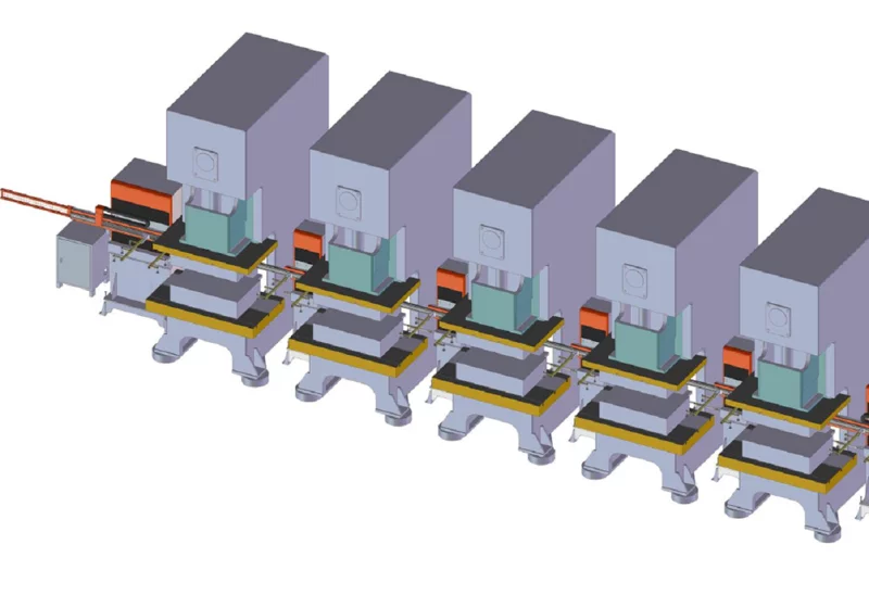 Línea de estampado de manipuladores tipo biela